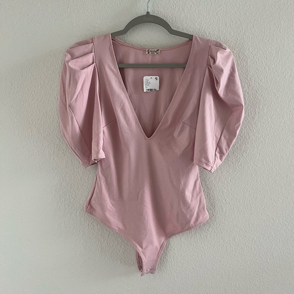 NWT FREE PEOPLE x INTIMATELY | Va Va Voop Bodysuit in Rose Heart Haze | Size XS - Picture 4 of 10